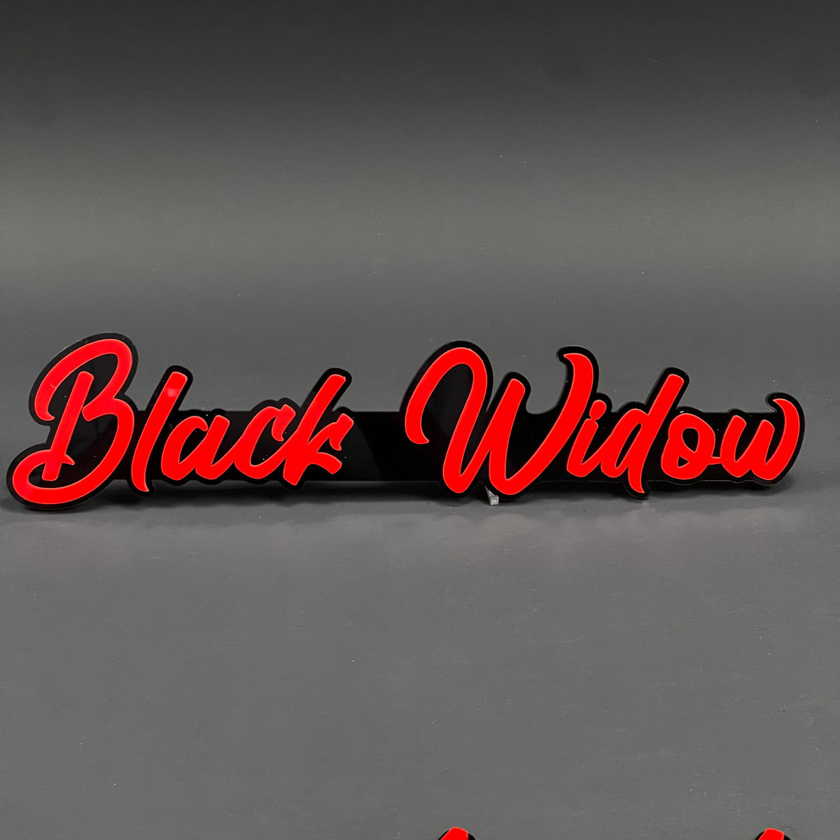 1PC Black Widow (Red) 3D Acrylic Badge - Car Truck Emblem Fender Tailgate Trunk Sticker