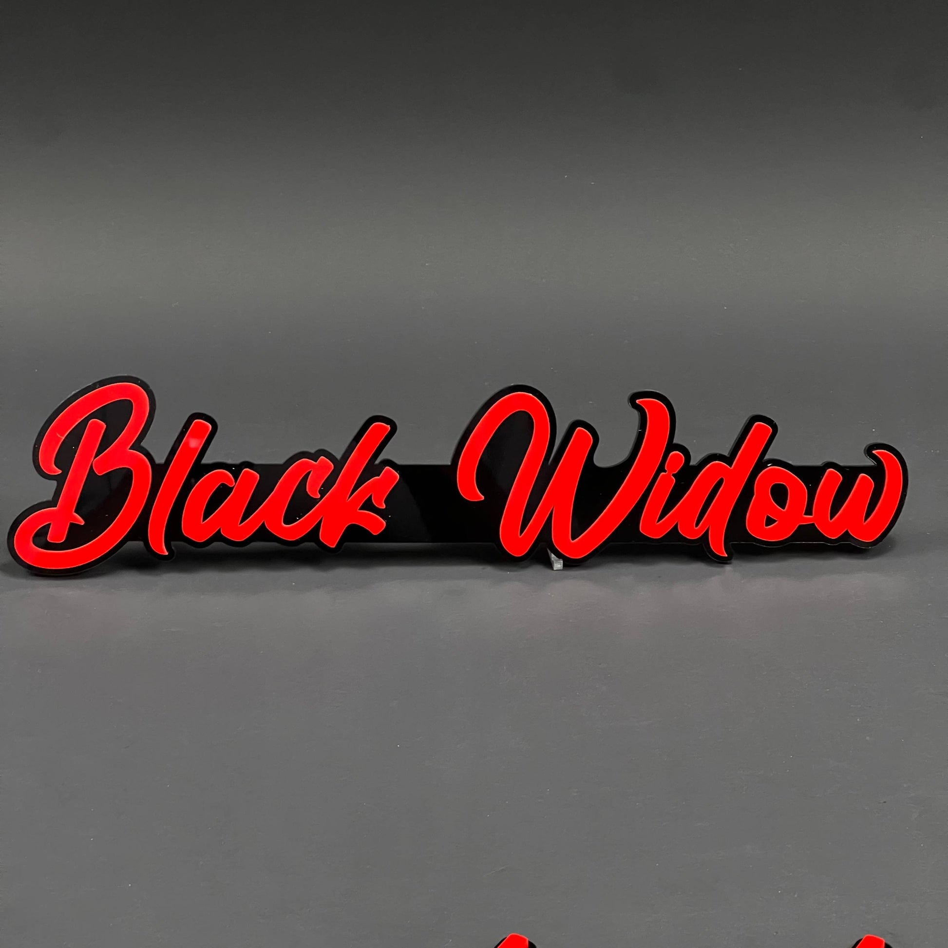 1PC Black Widow (Red) 3D Acrylic Badge - Car Truck Emblem Fender Tailgate Trunk Sticker
