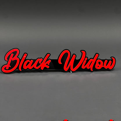 1PC Black Widow (Red) 3D Acrylic Badge - Car Truck Emblem Fender Tailgate Trunk Sticker