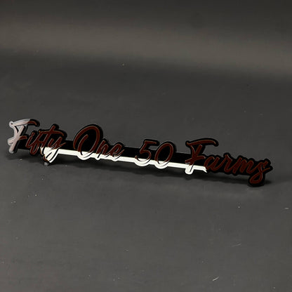 1PC Fifty One 50 Farms 3D Acrylic Badge - Car Truck Emblem Fender Sticker