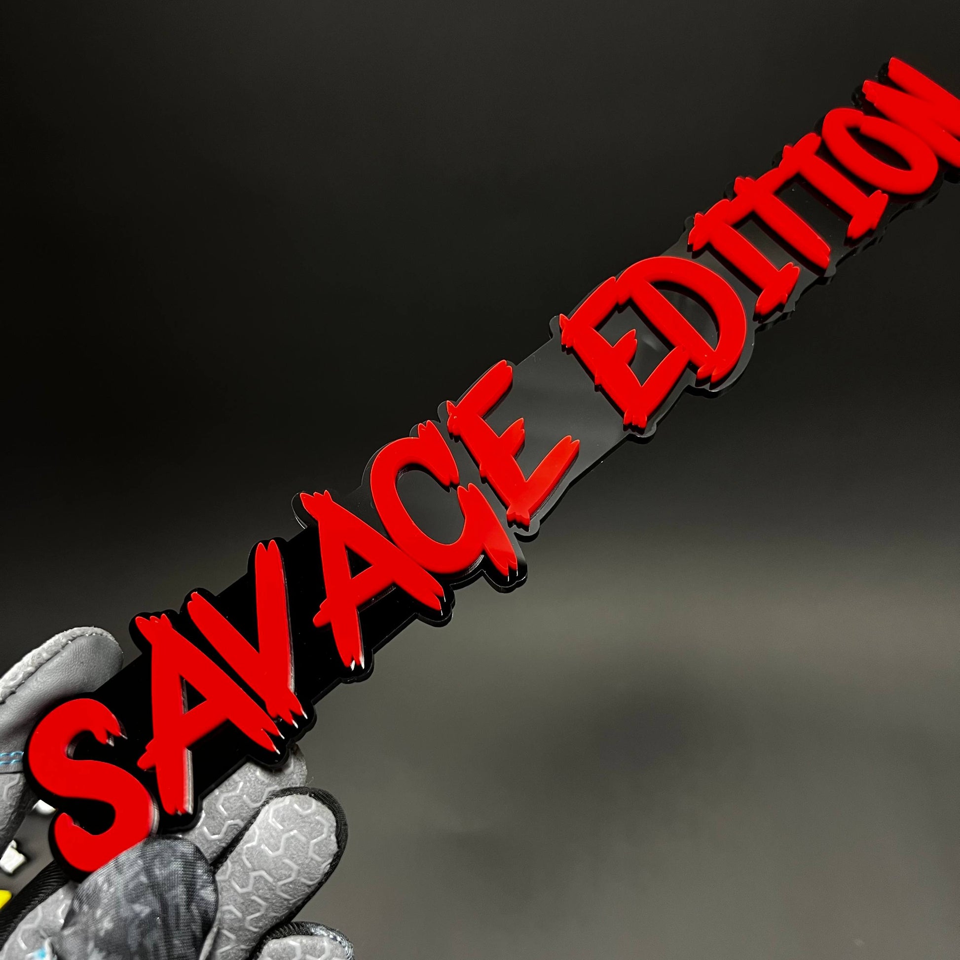 1PC SAVAGE EDITION 3D Acrylic Badge - Car Truck Emblem Fender Sticker
