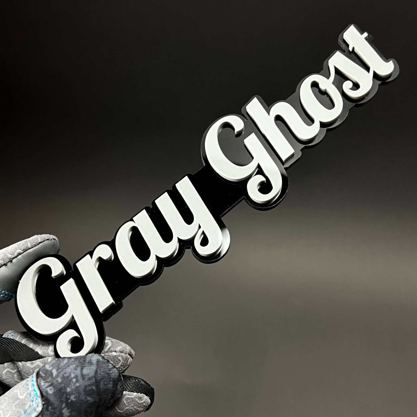 1PC Gray Ghost 3D Acrylic Badge - Car Truck Emblem Fender Tailgate Trunk Sticker