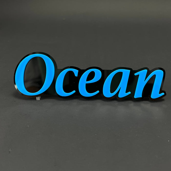 1PC Ocean 3D Acrylic Badge - Car Truck Emblem Fender Tailgate Trunk Sticker
