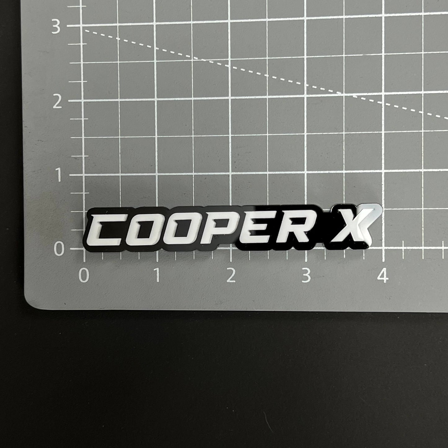 1PC COOPER X 3D Acrylic Badge - Car Truck Emblem Fender Tailgate Trunk Sticker