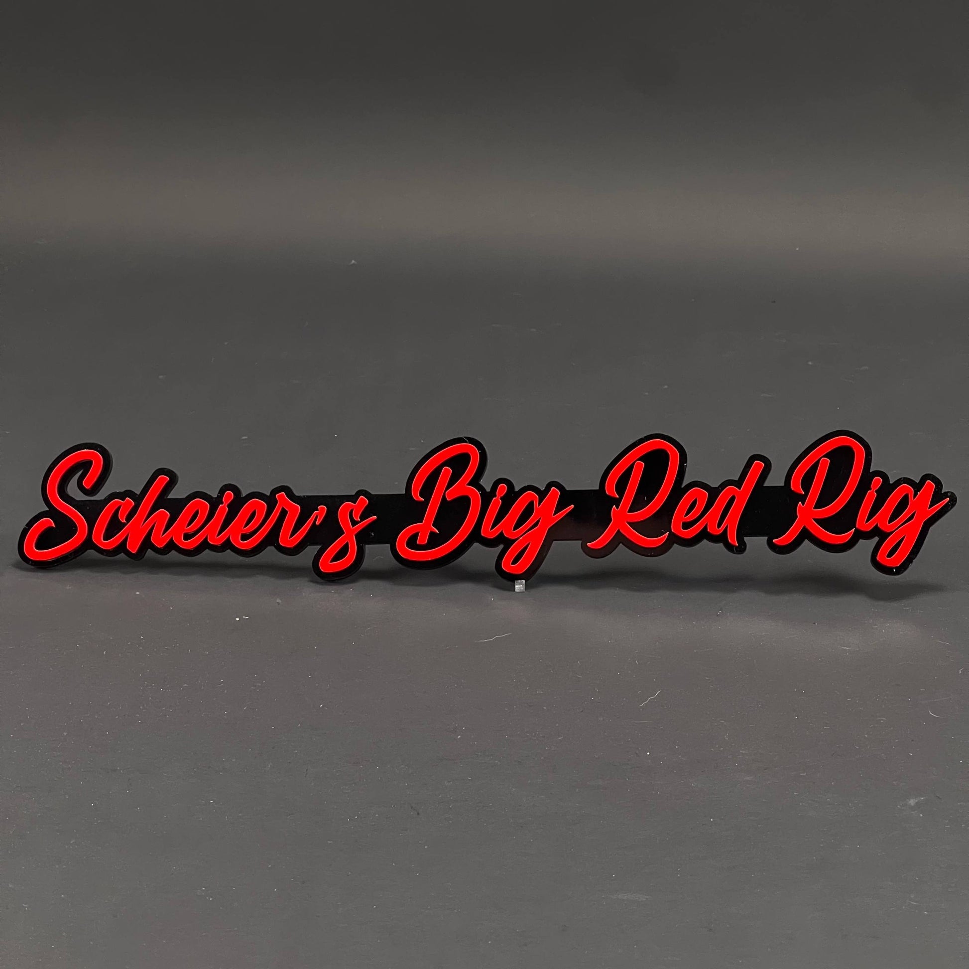 1PC Scheier's Big Red Rig 3D Acrylic Badge - Car Truck Emblem Fender Sticker