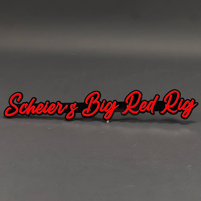 1PC Scheier's Big Red Rig 3D Acrylic Badge - Car Truck Emblem Fender Sticker