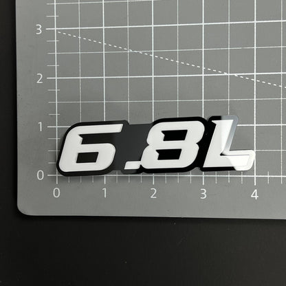 1PC 6.8L 3D Acrylic Badge - Car Truck Emblem Fender Tailgate Trunk Sticker