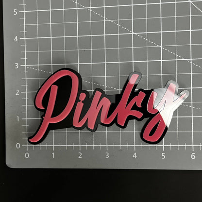 1PC Pinky 3D Acrylic Badge - Car Truck Emblem Fender Tailgate Trunk Sticker
