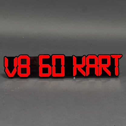 1PC V8 GO KART 3D Acrylic Badge - Car Truck Emblem Fender Tailgate Trunk Sticker