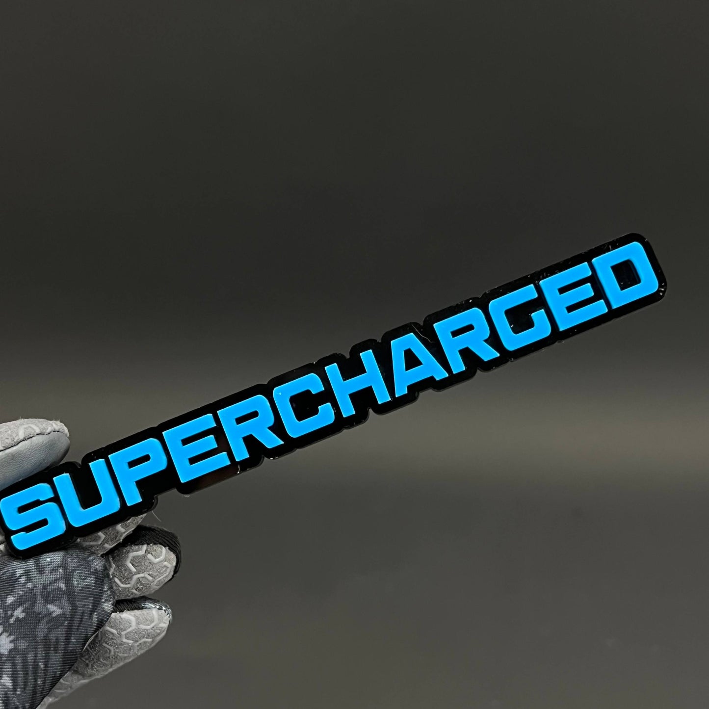 1PC SUPERCHARGED 3D Acrylic Badge - Car Truck Emblem Fender Sticker