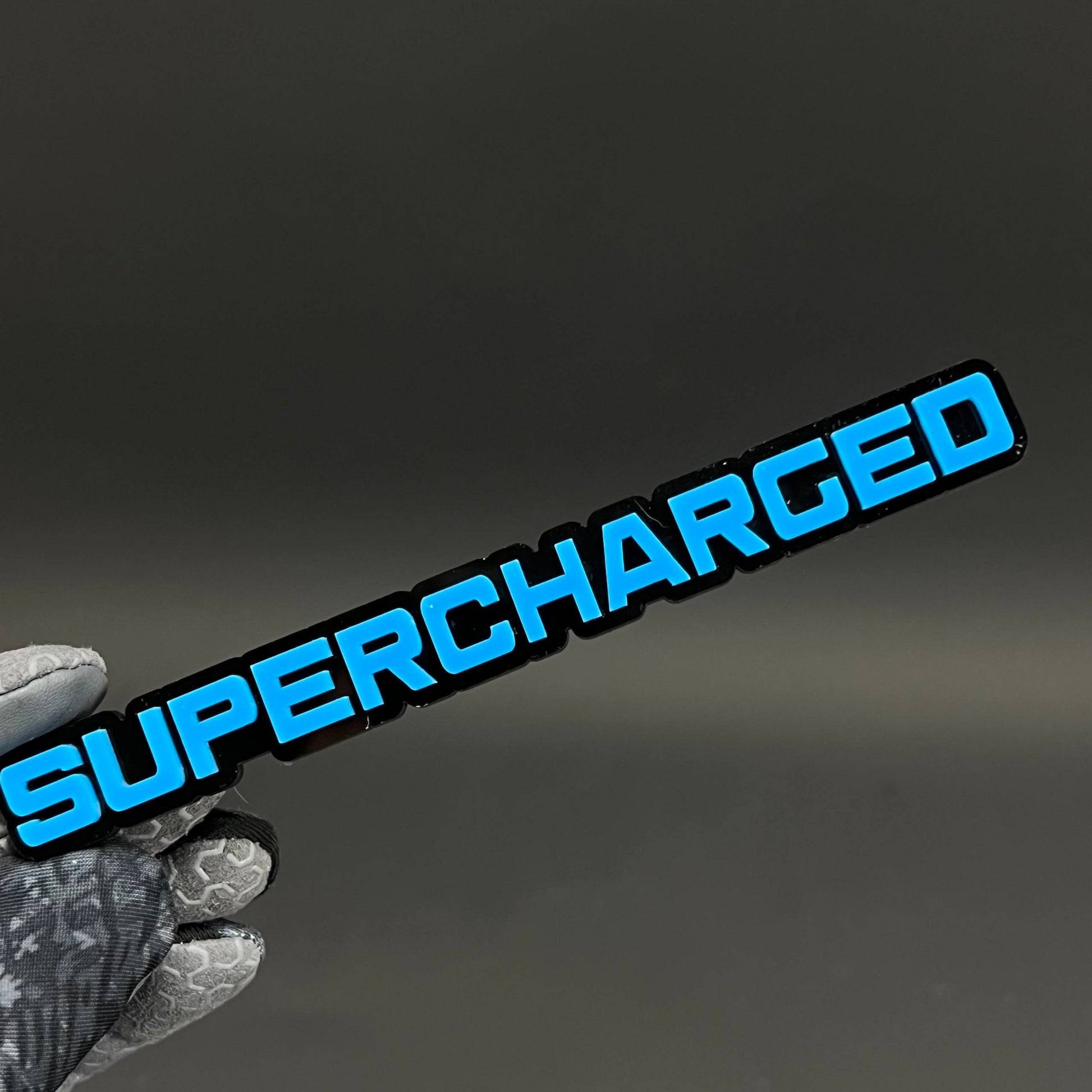 1PC SUPERCHARGED 3D Acrylic Badge - Car Truck Emblem Fender Sticker
