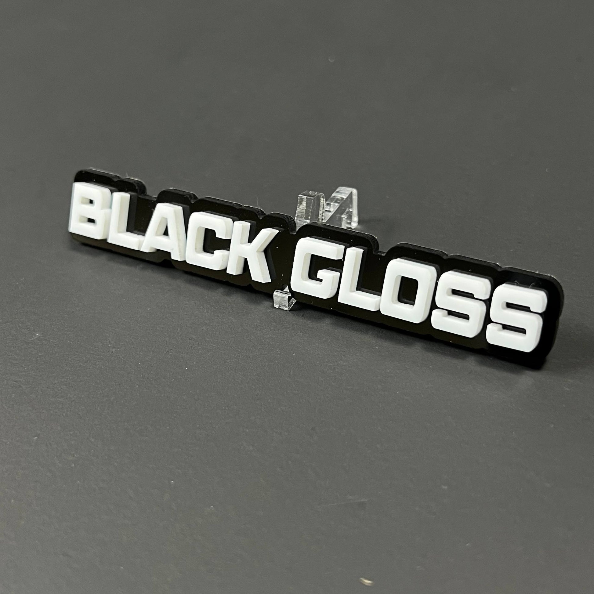 1PC BLACK GLOSS 3D Acrylic Badge - Car Truck Emblem Fender Sticker