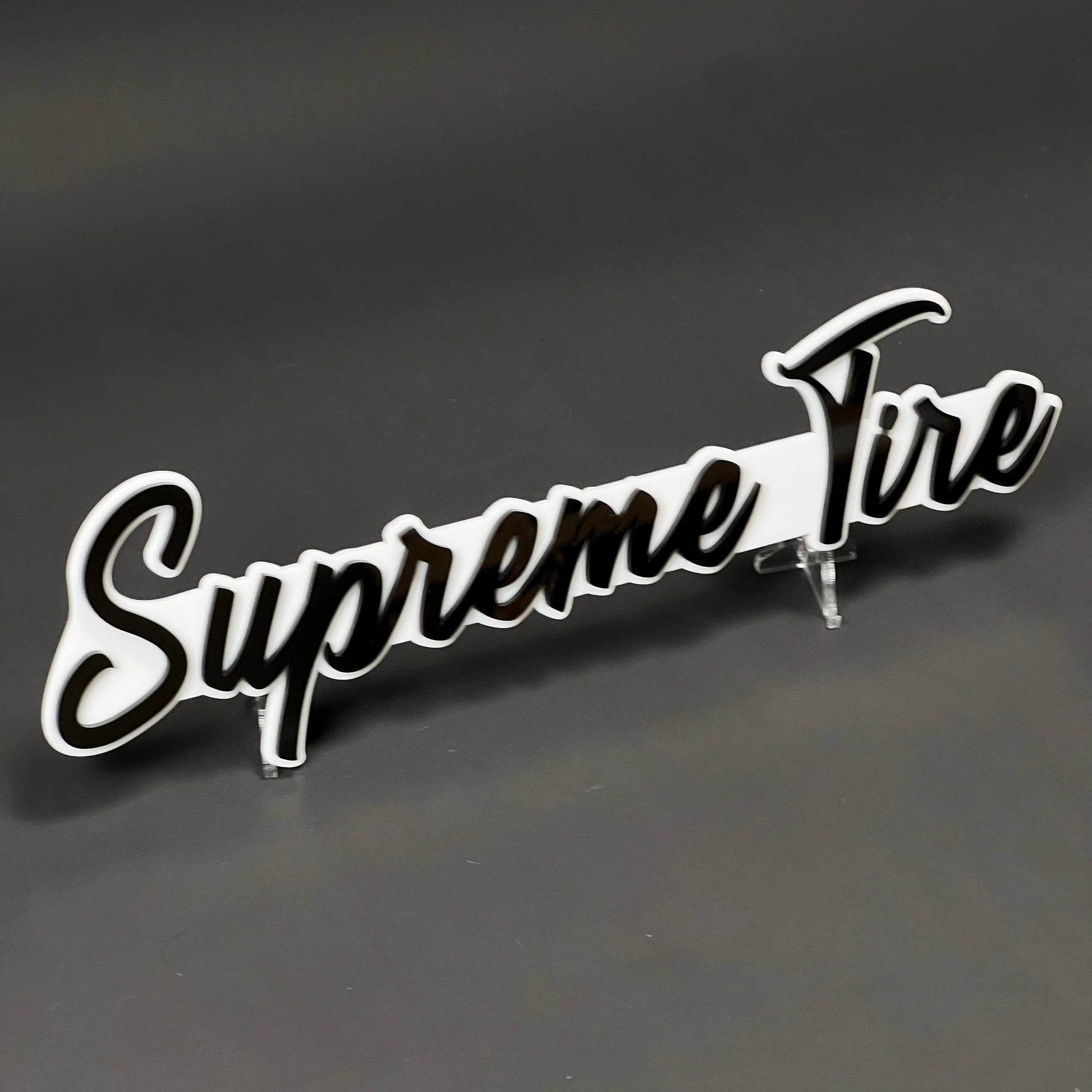 1PC Supreme Tire 3D Acrylic Badge - Car Truck Emblem Fender Sticker