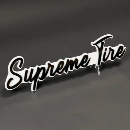 1PC Supreme Tire 3D Acrylic Badge - Car Truck Emblem Fender Sticker