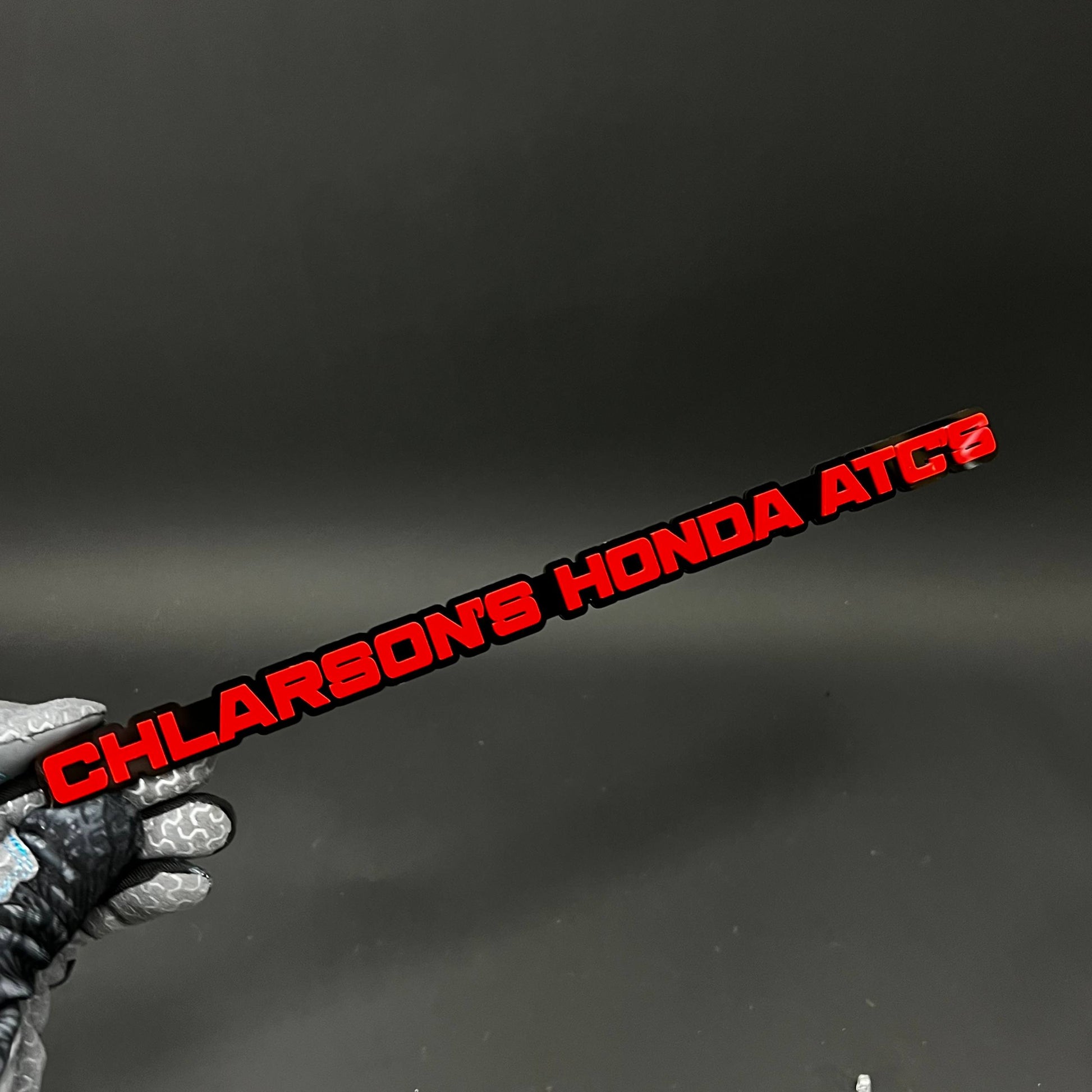 1PC CHLARSON'S HONDA ATC3 3D Acrylic Badge - Car Truck Emblem Fender Sticker