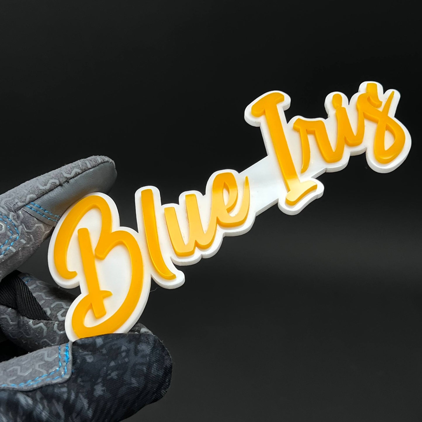 1PC Blue Iris 3D Acrylic Badge - Car Truck Emblem Fender Tailgate Trunk Sticker