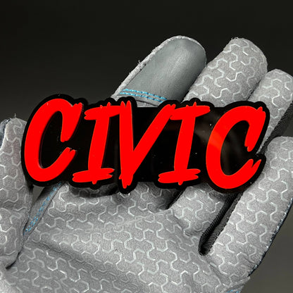 1PC CIVIC 3D Acrylic Badge - Car Truck Emblem Fender Tailgate Trunk Sticker