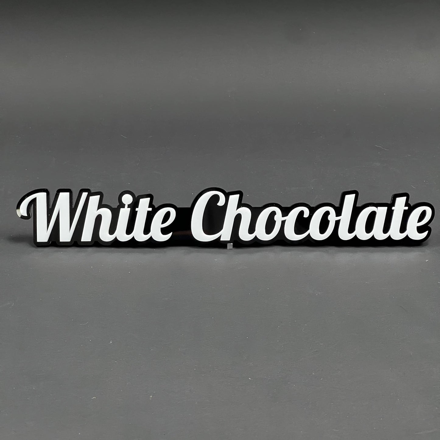 1PC White Chocolate 3D Acrylic Badge - Car Truck Emblem Fender Sticker