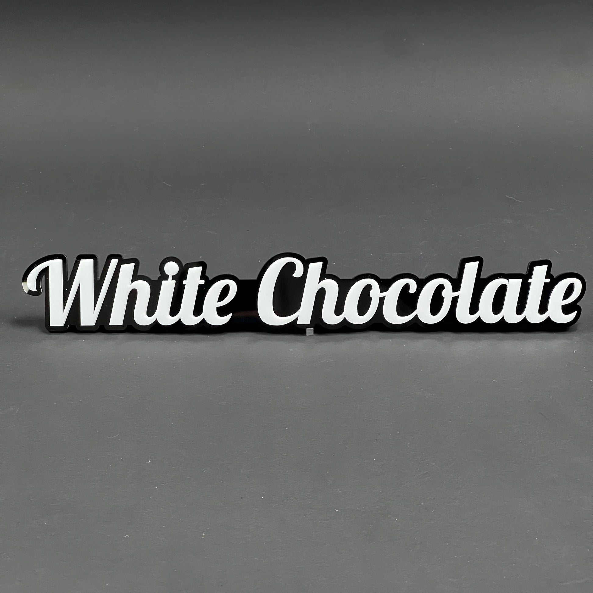 1PC White Chocolate 3D Acrylic Badge - Car Truck Emblem Fender Sticker