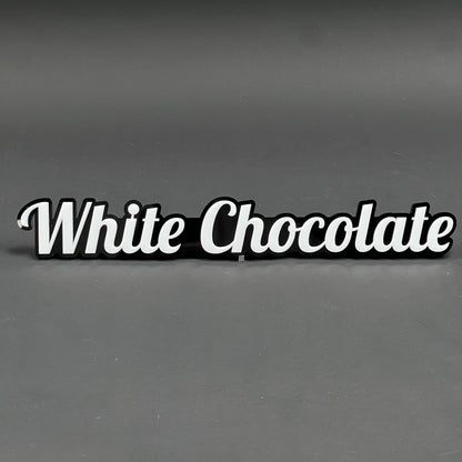 1PC White Chocolate 3D Acrylic Badge - Car Truck Emblem Fender Sticker