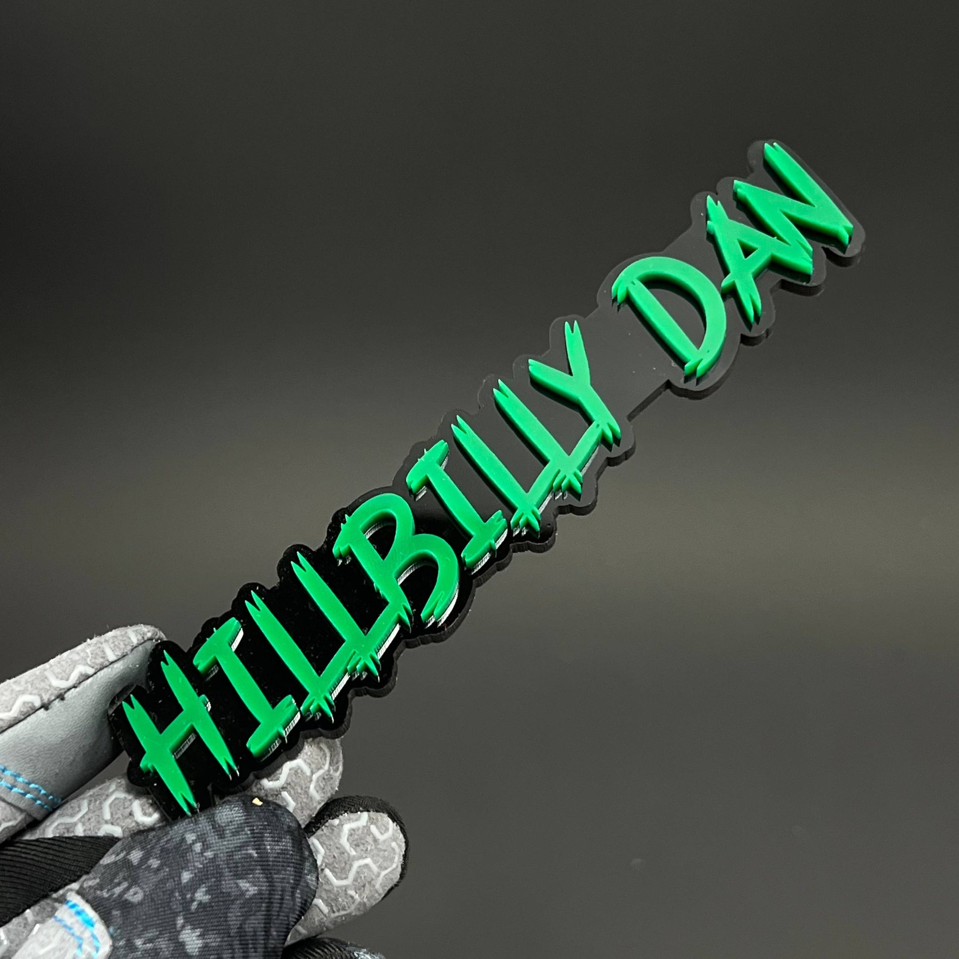 1PC HILLBILLY DAN 3D Acrylic Badge - Car Truck Emblem Fender Sticker