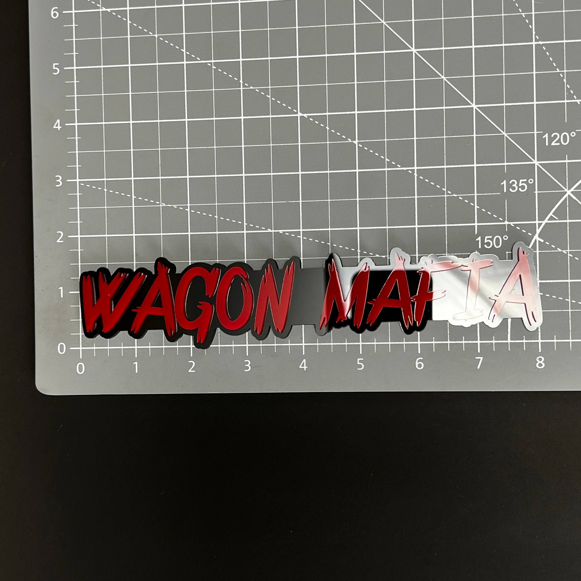 1PC WAGON MAFIA 3D Acrylic Badge - Car Truck Emblem Fender Sticker