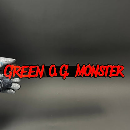 1PC GREEN O.G. MONSTER 3D Acrylic Badge - Car Truck Emblem Fender Sticker