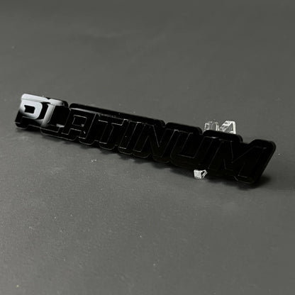 1PC PLATINUM (Black) 3D Acrylic Badge - Car Truck Emblem Fender Sticker