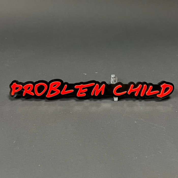 1PC PROBLEM CHILD 3D Acrylic Badge - Car Truck Emblem Fender Sticker