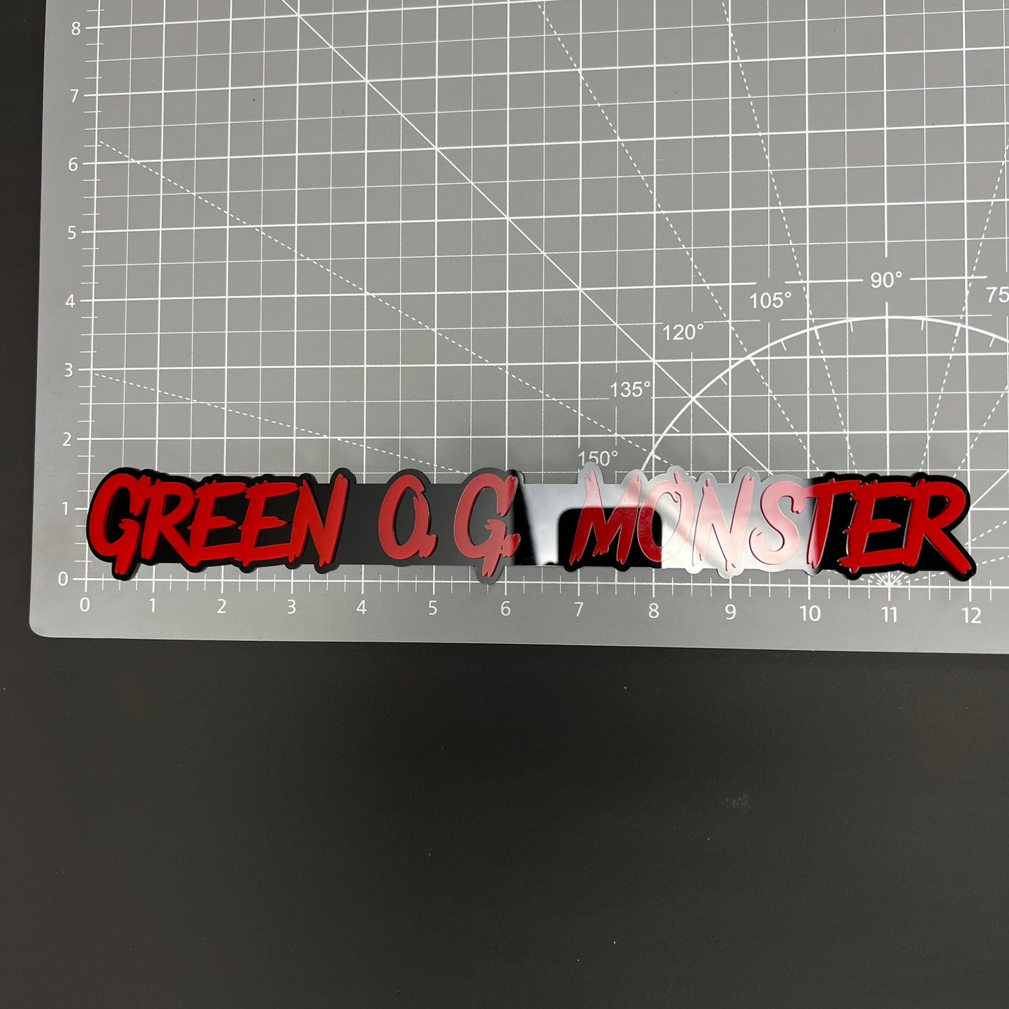 1PC GREEN O.G. MONSTER 3D Acrylic Badge - Car Truck Emblem Fender Sticker