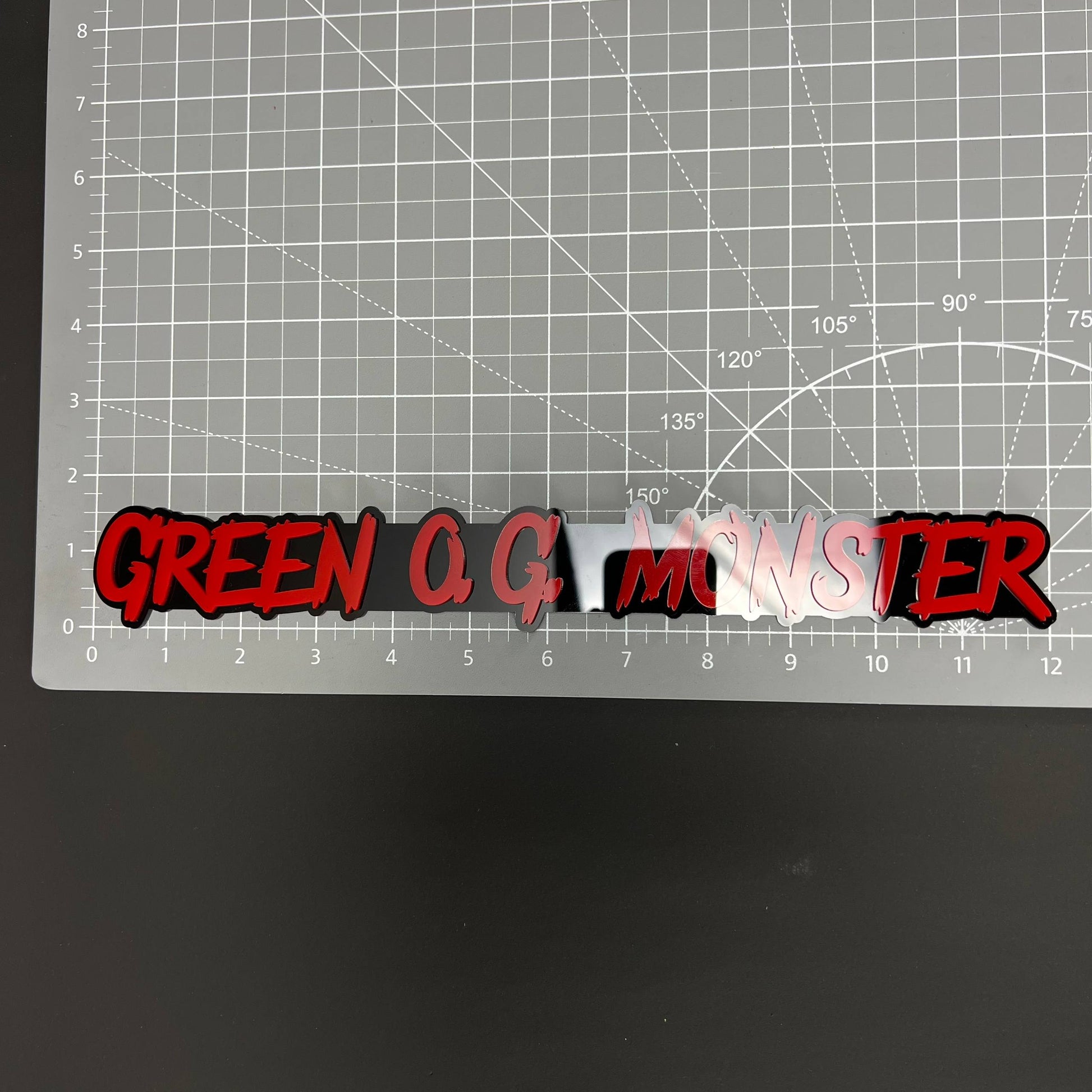 1PC GREEN O.G. MONSTER 3D Acrylic Badge - Car Truck Emblem Fender Sticker