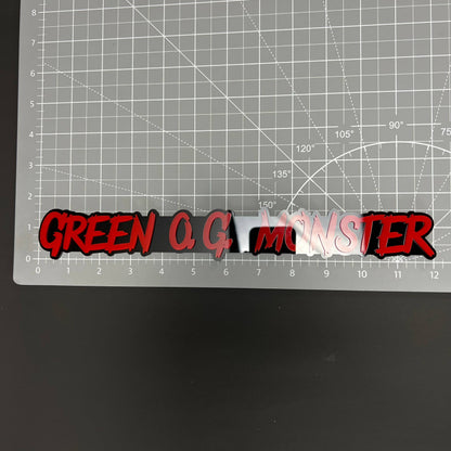 1PC GREEN O.G. MONSTER 3D Acrylic Badge - Car Truck Emblem Fender Sticker