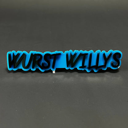 1PC WURST WILLYS 3D Acrylic Badge - Car Truck Emblem Fender Sticker