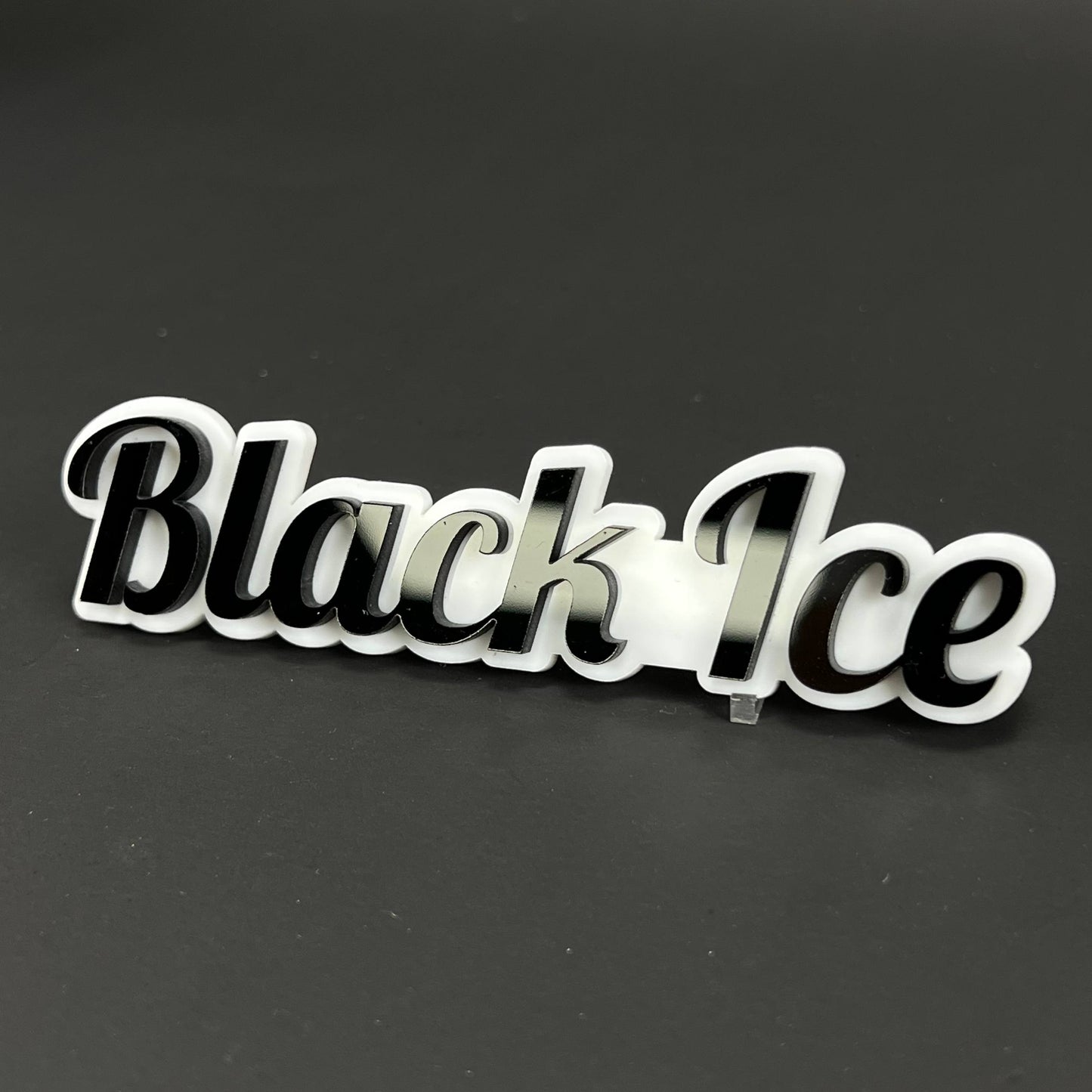 1PC Black Ice 3D Acrylic Badge - Car Truck Emblem Fender Tailgate Trunk Sticker
