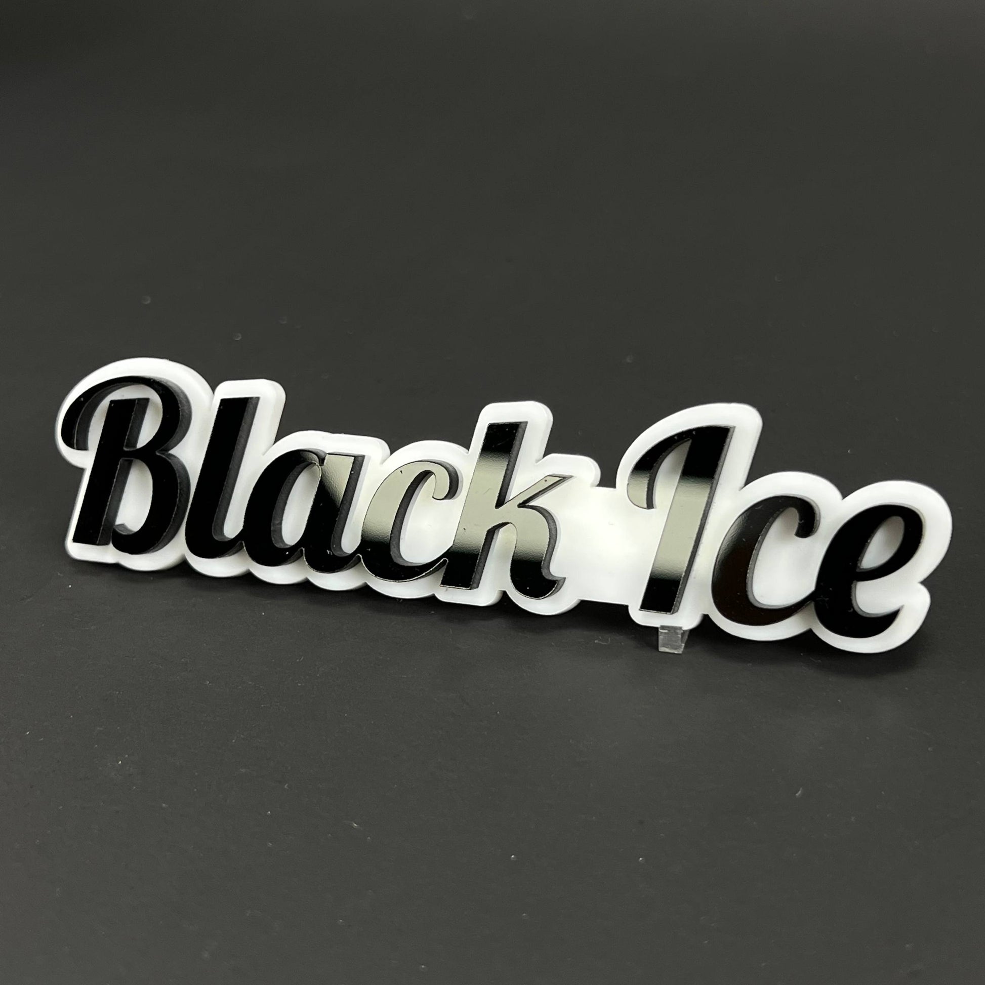 1PC Black Ice 3D Acrylic Badge - Car Truck Emblem Fender Tailgate Trunk Sticker