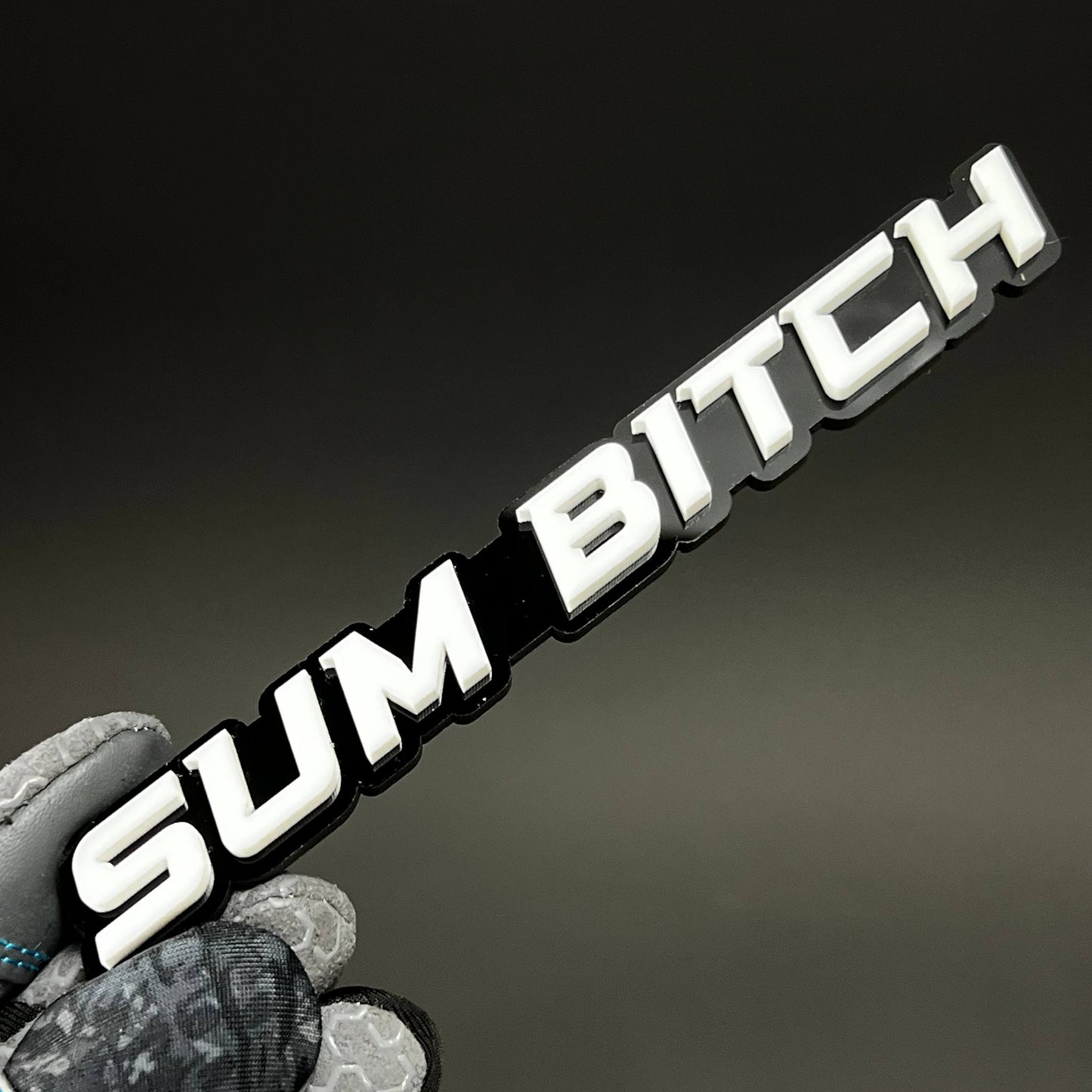 1PC SUM BITCH 3D Acrylic Badge - Car Truck Emblem Fender Tailgate Trunk Sticker