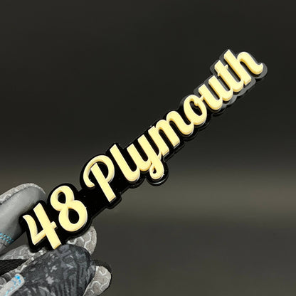 1PC 48 Plymouth 3D Acrylic Badge - Car Truck Emblem Fender Sticker