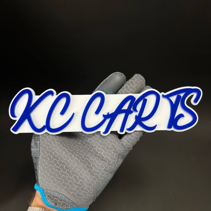 1PC KC CARTS 3D Acrylic Badge - Car Truck Emblem Fender Tailgate Trunk Sticker