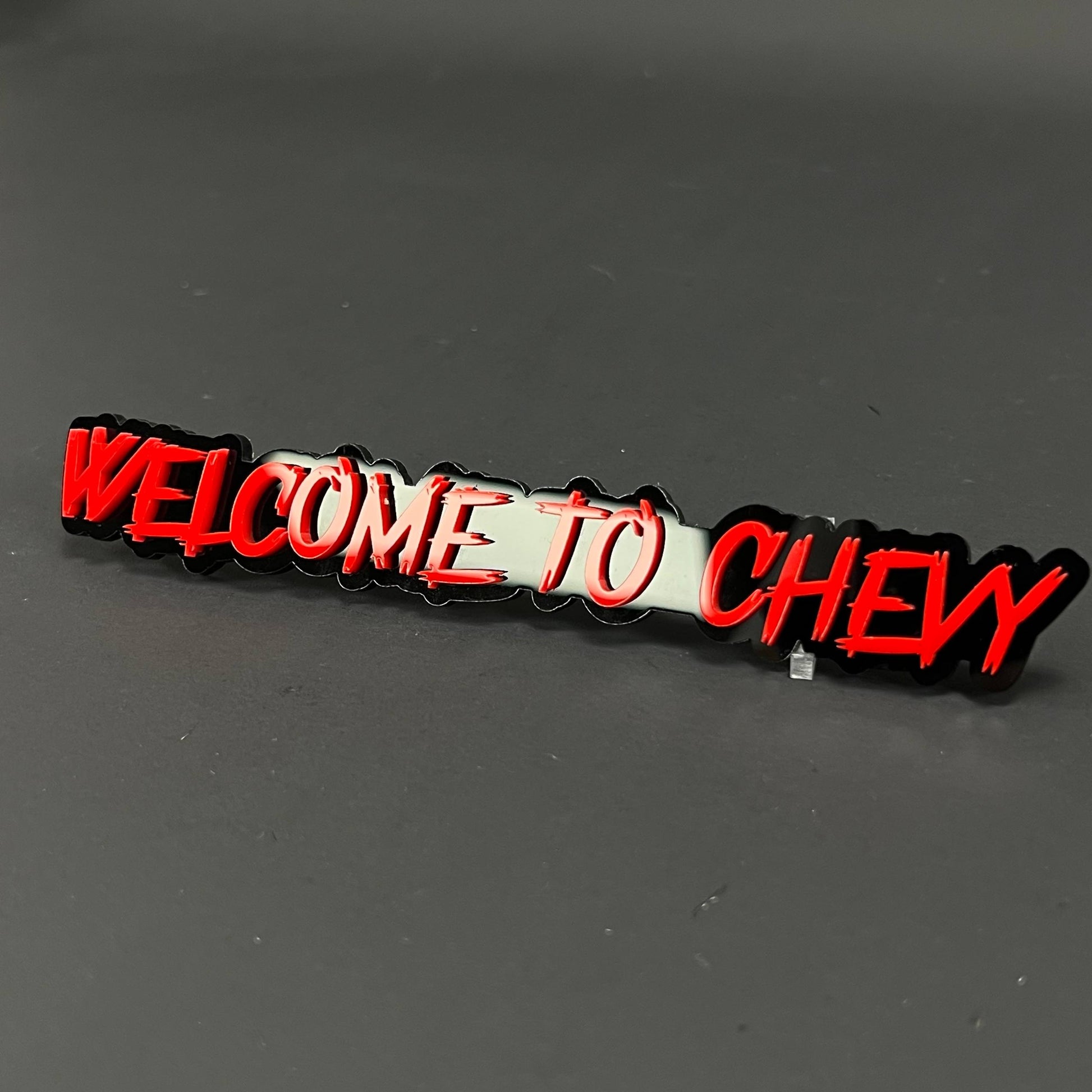1PC WELCOME TO CHEVY 3D Acrylic Badge - Car Truck Emblem Fender Sticker