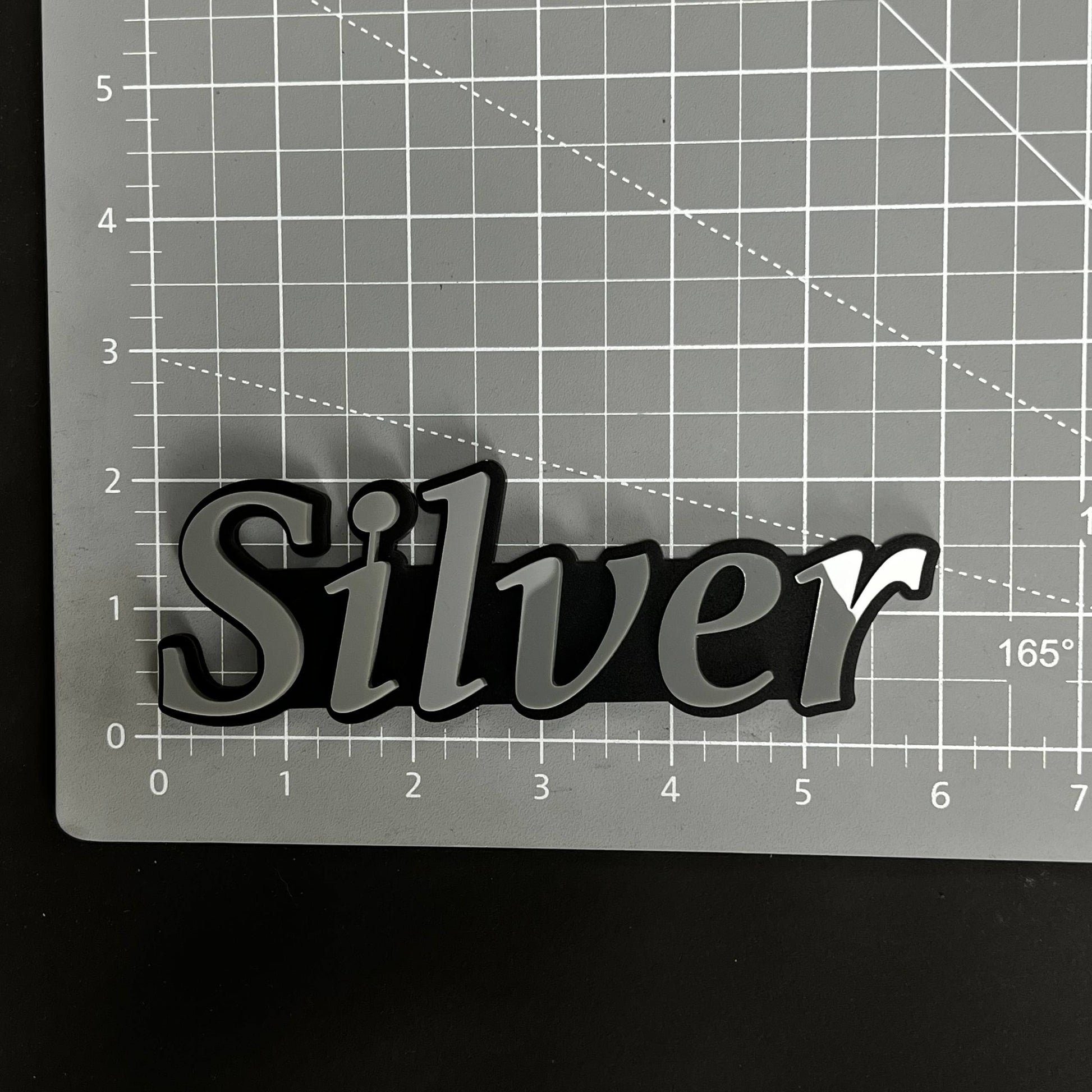 1PC Silver 3D Acrylic Badge - Car Truck Emblem Fender Tailgate Trunk Sticker