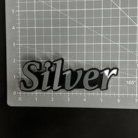 1PC Silver 3D Acrylic Badge - Car Truck Emblem Fender Tailgate Trunk Sticker