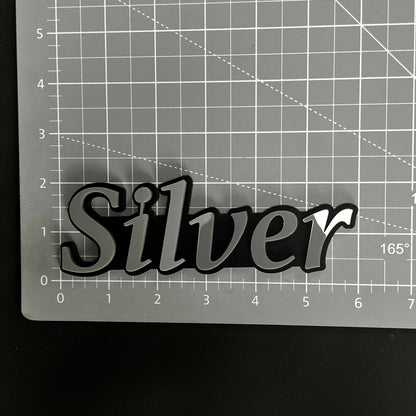 1PC Silver 3D Acrylic Badge - Car Truck Emblem Fender Tailgate Trunk Sticker