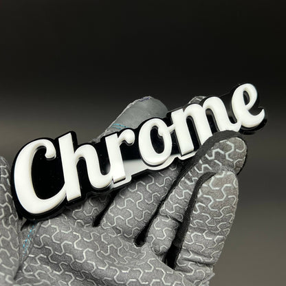 1PC Chrome 3D Acrylic Badge - Car Truck Emblem Fender Tailgate Trunk Sticker