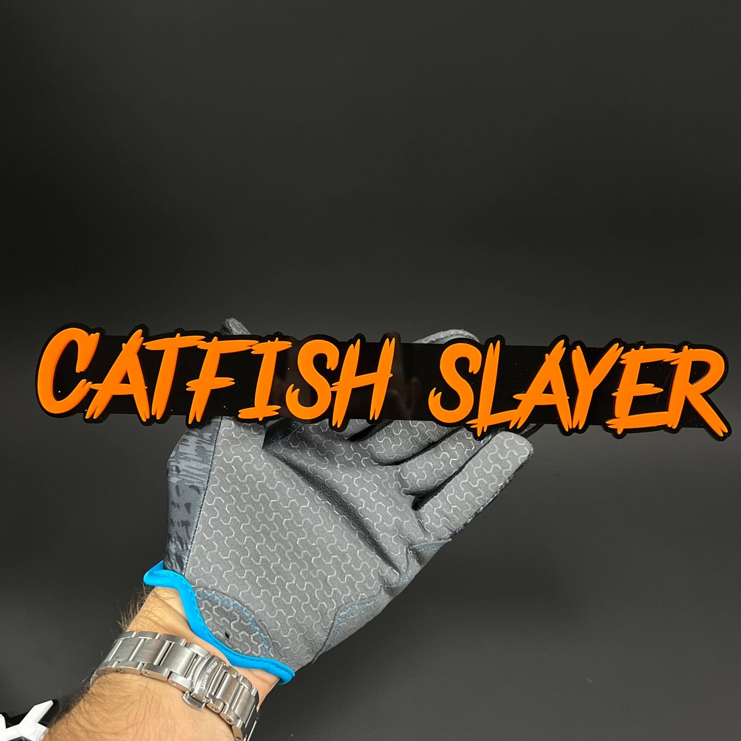 1PC CATFISH SLAYER 3D Acrylic Badge - Car Truck Emblem Fender Sticker
