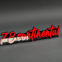 1PC 78 Continental 3D Acrylic Badge - Car Truck Emblem Fender Tailgate Trunk Sticker