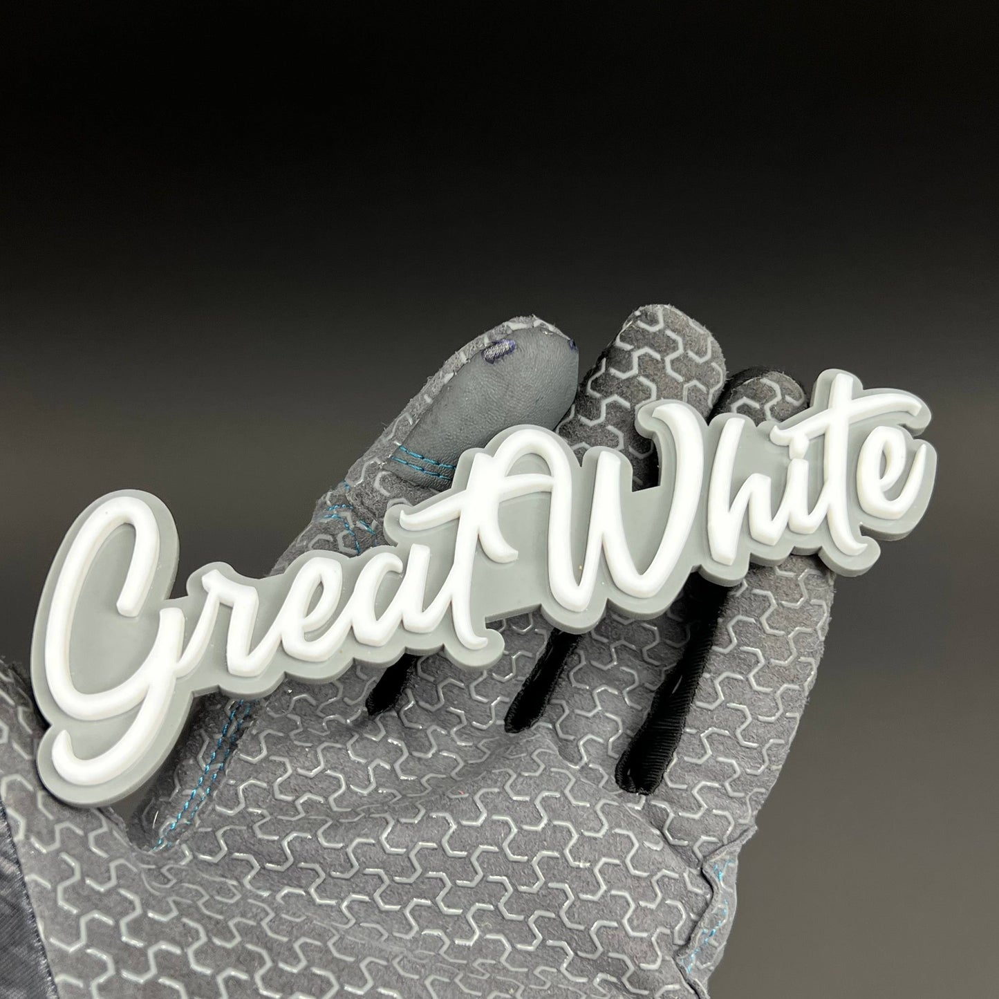 1PC Great White 3D Acrylic Badge - Car Truck Emblem Fender Sticker