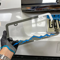 1PC Mountain Range Frame 3D Acrylic Badge - Car Truck Emblem Fender Sticker