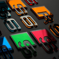 Audi RS S Mirror Acrylic Emblem – Custom Color Badge